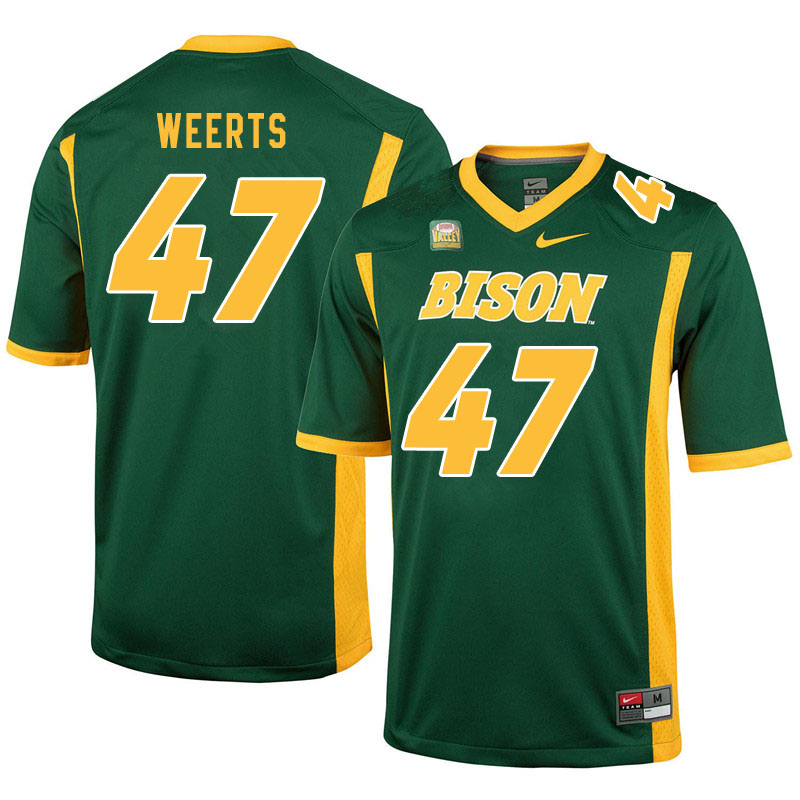 Men #47 Luke Weerts North Dakota State Bison College Football Jerseys Sale-Green